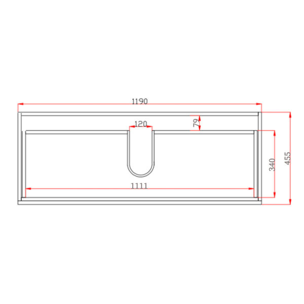 Wall Hung Berge PVC Filmed Color Vanity Matte White 1200L*460D*550H (mm) - Q1246MW - Image 5