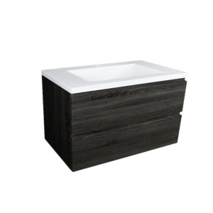 Wall Hung Berge PVC Filmed Color Vanity Dark Grey Wood Grain 1200L*460D*550H (mm) - Q1246DG