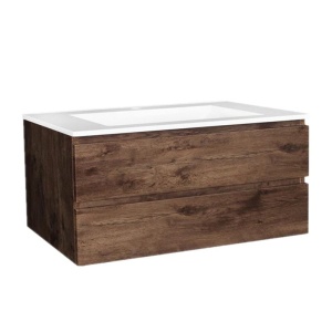 Wall Hung Berge PVC Filmed Color Vanity Dark Oak  Wood Grain 1200L*460D*550H (mm) - Q1246DO