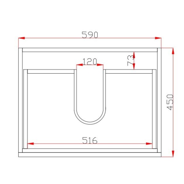 Wall Hung Berge PVC Filmed Color Vanity Dark Grey Wood Grain 600L*460D*550H (mm) - Q6046DG - Image 4