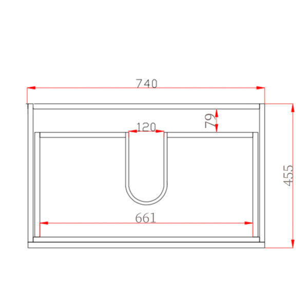 Wall Hung Berge PVC Filmed Color Vanity Matte White  750L*460D*550H (mm) - Q7546MW - Image 4