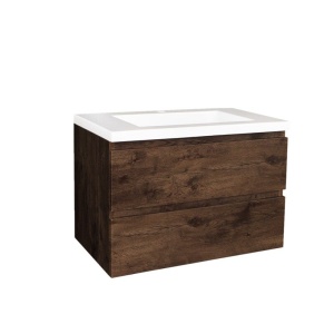 Wall Hung Berge PVC Filmed Color Vanity Dark Oak  Wood Grain 600L*460D*550H (mm) - Q6046DO