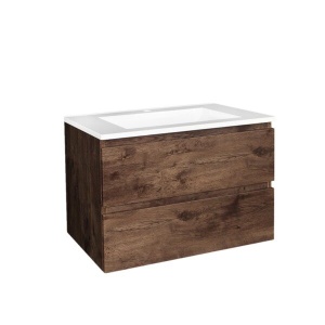 Wall Hung Berge PVC Filmed Color Vanity Dark Oak  Wood Grain 750L*460D*550H (mm) - Q7546DO