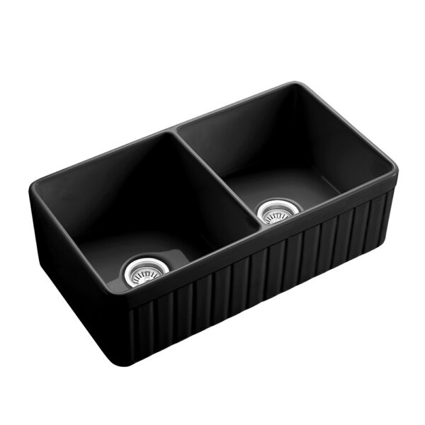 Greenwich Fireclay Farmhouse Sink - FCS828-D-MB - Image 3