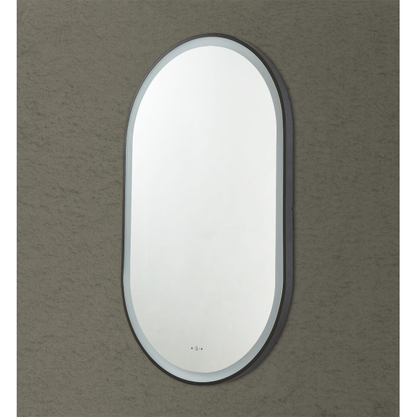 Olivia Iron Framed LED Mirror - LFMOV60100-MB