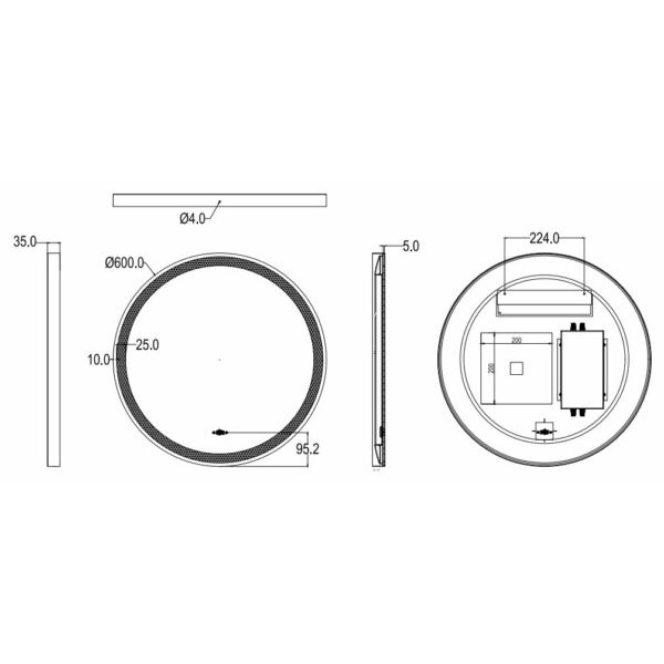 Luna Iron Framed LED Mirror - LFM600R-BG - Image 5