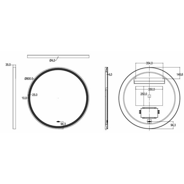 Luna Iron Framed LED Mirror - LFM800R-BG - Image 5