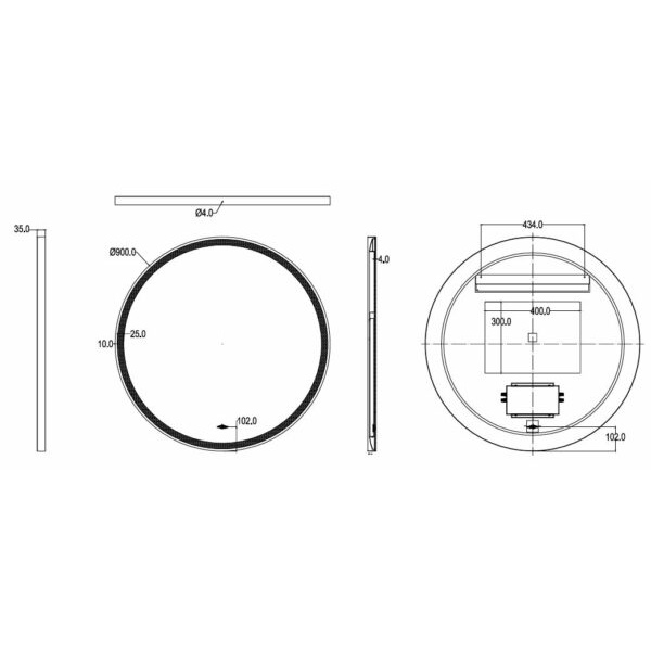 Luna Iron Framed LED Mirror - LFM900R-MB - Image 2