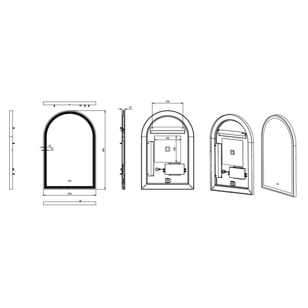 Aura Iron Framed LED Mirror - LFMAR6090-GM - Image 3