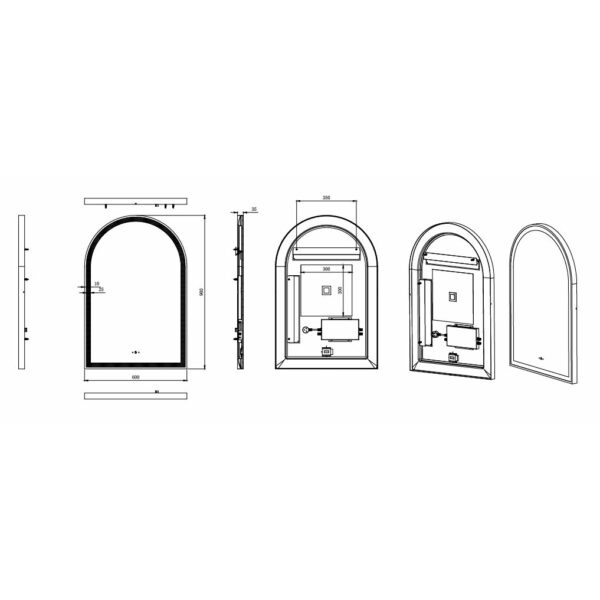 Aura Iron Framed LED Mirror - LFMAR6090-BN - Image 5
