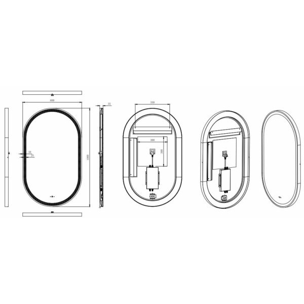Olivia Iron Framed LED Mirror - LFMOV60100-BN - Image 3