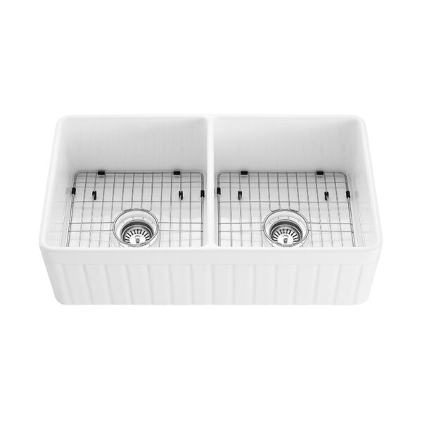 Greenwich Fireclay Farmhouse Sink - FCS828-D-GW - Image 2