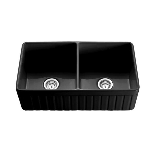 Greenwich Fireclay Farmhouse Sink - FCS828-D-MB - Image 2