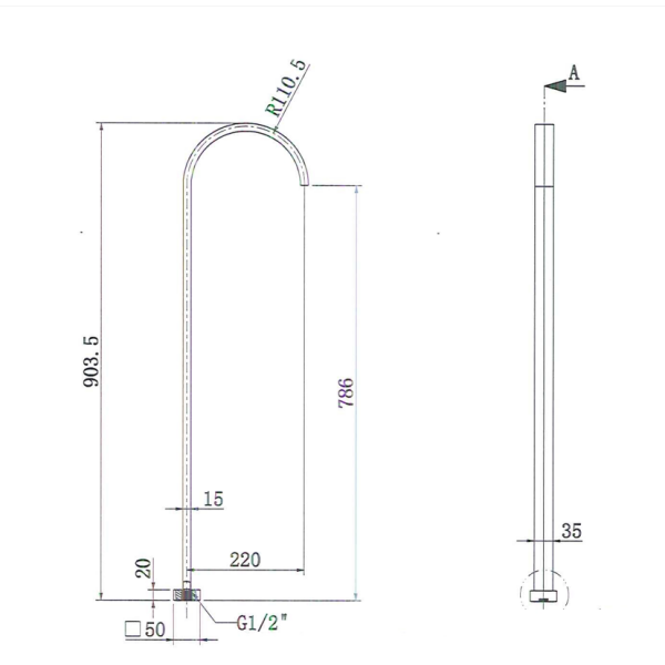 Chao Freestanding Bath Spout - Image 2