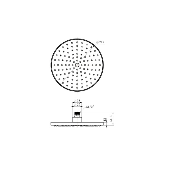 Round Shower Head 215mm - Image 2