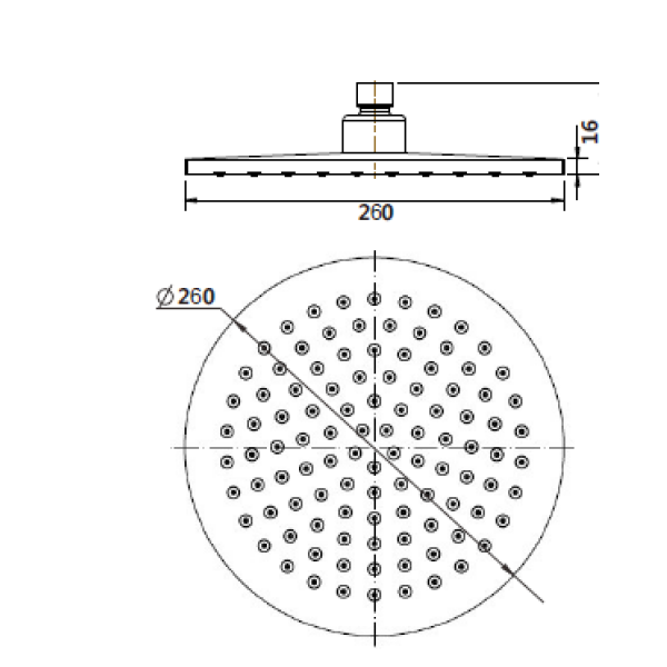 Round Shower Head 260mm - Image 2