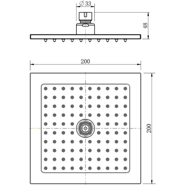 Square Shower Head 200mm - Image 2