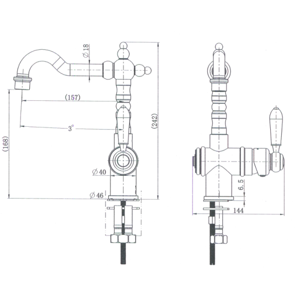 Bordeaux High Rise Basin Mixer - Image 2