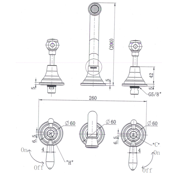 Bordeaux Wall Spa & Sink Set - Image 2