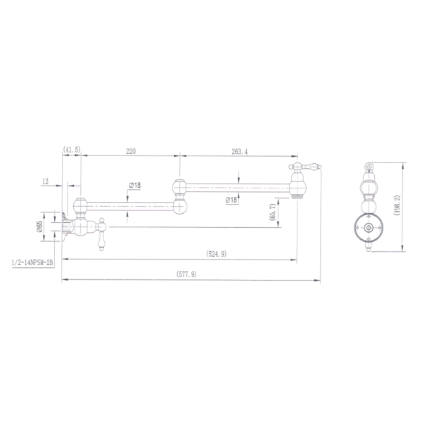 Bordeaux Kitchen Pot Filler - Image 2