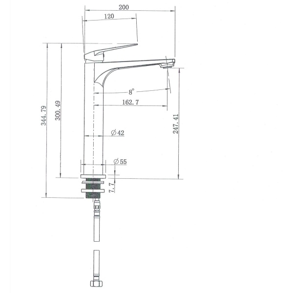 Cascade High Rise Basin Mixer - Image 2