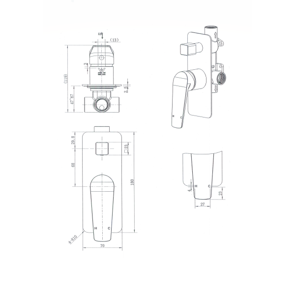 Cascade Shower Diverter Mixer - Image 2