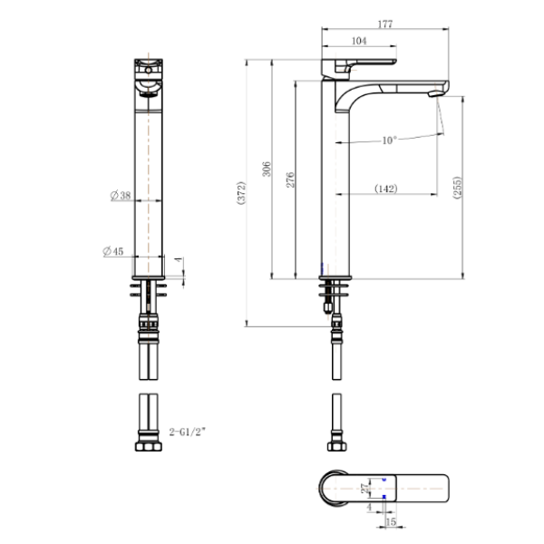 Kiama High Rise Basin Mixer - Image 2