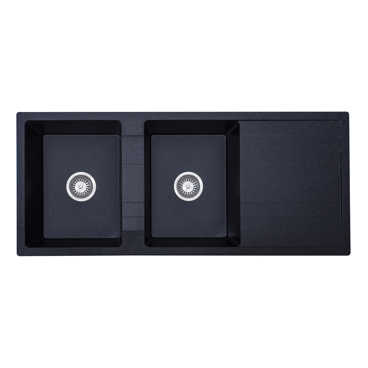 Ria Double Bowl Granite Sink with Drainer 25L+25L