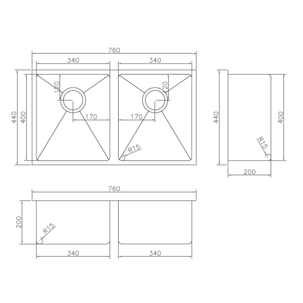 Coloured Double Bowl Sink 26L+26L - Image 2