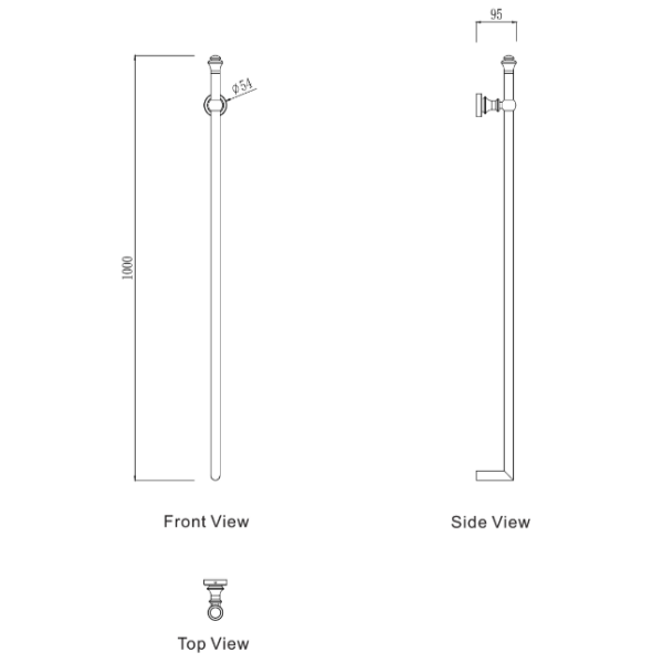 Medoc Vertical Heated Towel Rail - Image 2