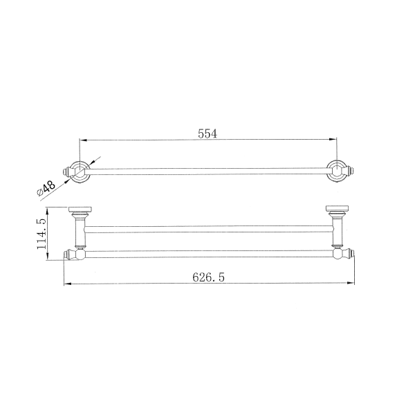 Medoc Double Towel Rail 600mm - Image 2