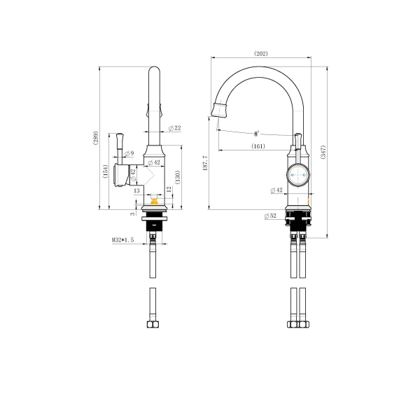 Montpellier Gooseneck High Rise Basin Mixer - Image 2
