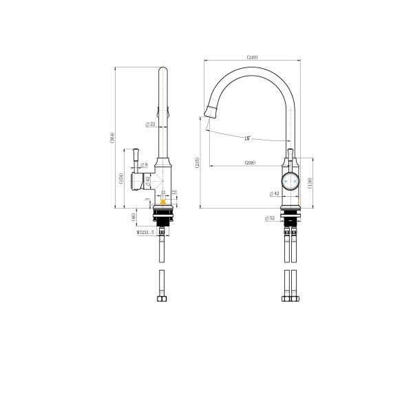 Montpellier Gooseneck Kitchen Mixer - Image 2