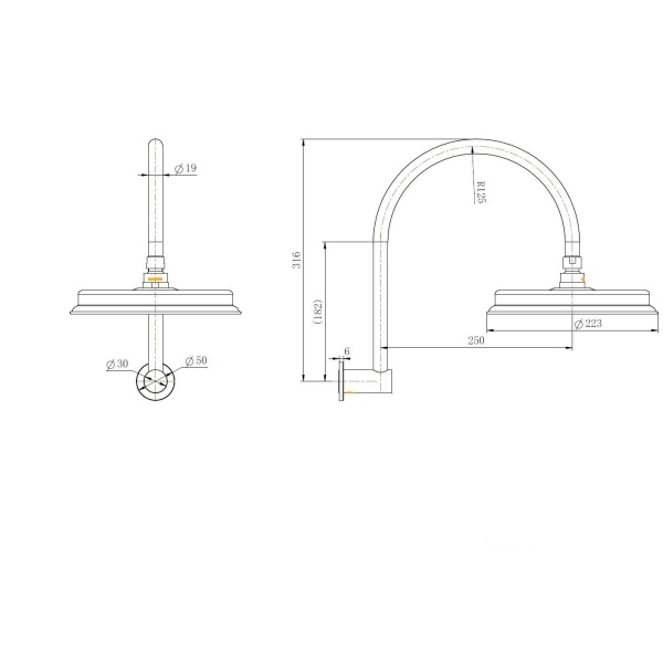 Montpellier Shower Arm With Shower Head - Image 2