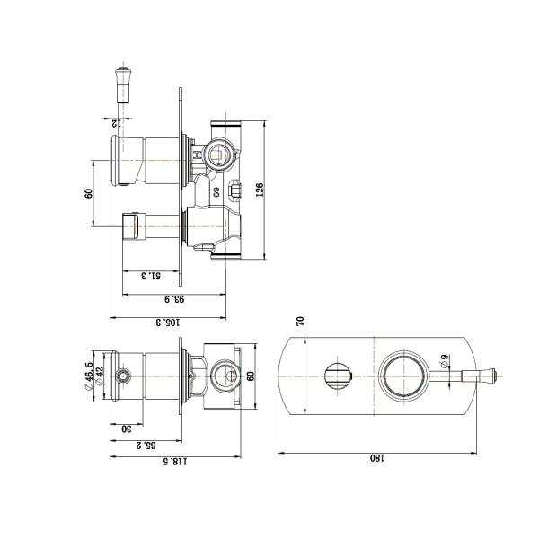 Montpellier Shower Diverter Mixer - Image 4