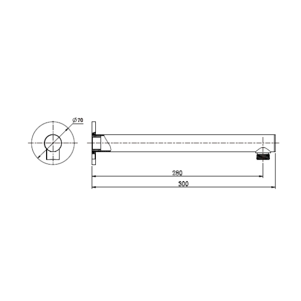 Round Shower Arm - Image 2