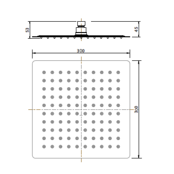 Stainless Steel Square Shower Head 300mm - Image 2