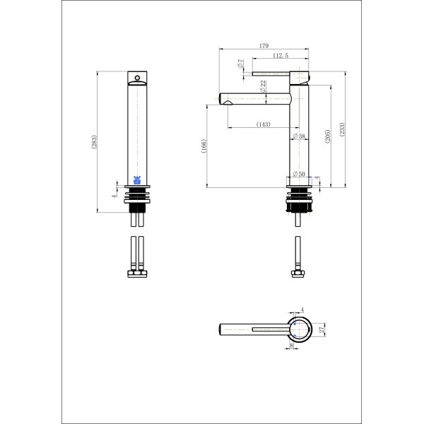 Star Mini Mid Rise Basin Mixer - Image 3