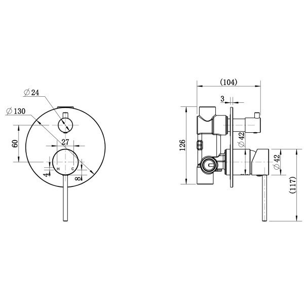 Star Mini Shower Diverter Mixer - Image 2