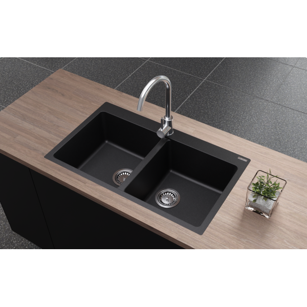 Cremona Double Bowl Granite Sink 26.5L+26.5L - Image 2
