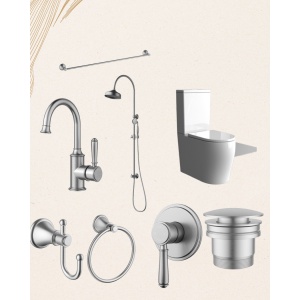 Brushed Nickel Clasico Bathroom Package