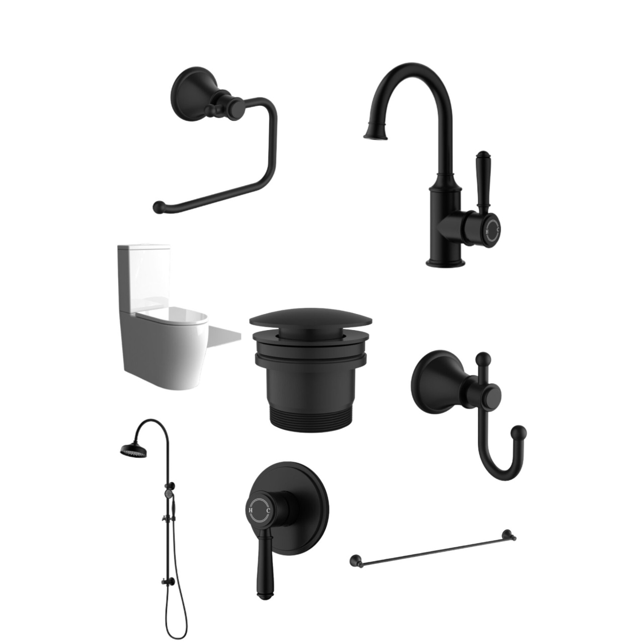 Matte Black Clasico Bathroom Package