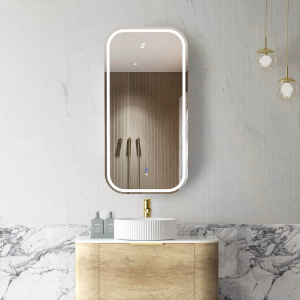Soft Square LED Shaving Cabinet Natural Oak