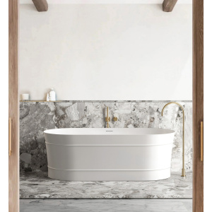 Attica Bondi 1500 Matte White Bath with Overflow