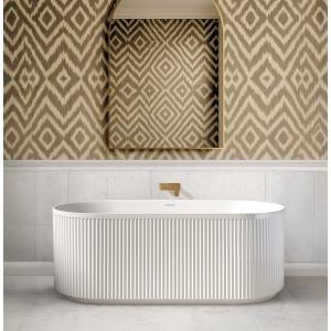 Attica Havana 1500 Gloss White Fluted Bath with Overflow