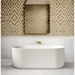 Attica Havana 1500 Matte White Fluted Bath with Overflow