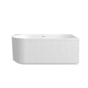 Attica Havana Right Corner 1500 Gloss White Fluted Bath with Overflow