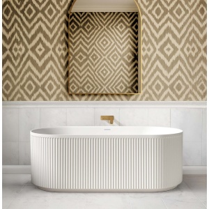 Attica Havana 1700 Gloss White Fluted Bath with Overflow