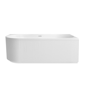 Attica Havana Right Corner 1700 Matte White Fluted Bath with Overflow