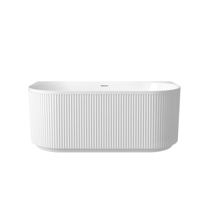 Attica Havana 1500 Gloss White BTW Multi-fit Fluted Bath with Overflow